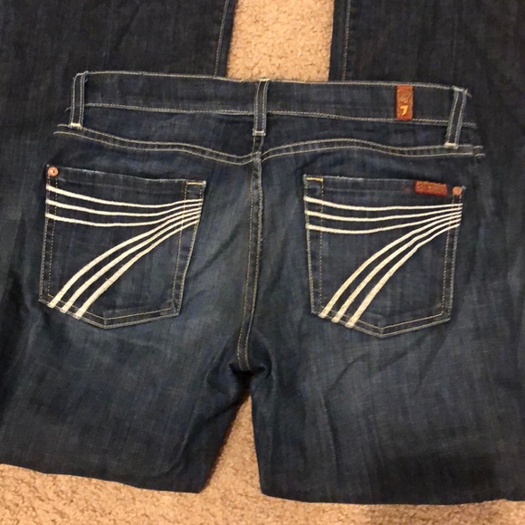 7FAMK White Stitch/ Dark Wash DOJO 28x30 - Picture 2 of 5